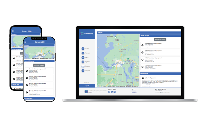 Scream Utility Outage Management Interface